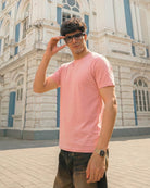 Round Neck Salmon Pink Tees