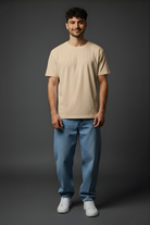 Beige round neck t shirt