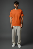 Orange round neck t shirt for Men and Women