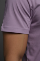 Round neck lavender half sleeve close up
