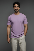 Round neck lavender tees front view