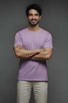 Round neck lavender t shirts for men