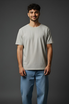 Plain light grey crew neck t shirt