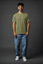 Round neck olive green t shirt