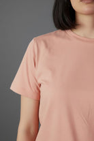 Unisex Pink Round Neck T Shirts